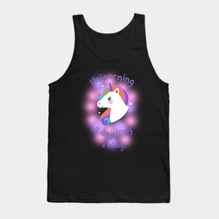 Funny all Day Unicorn Design Tank Top